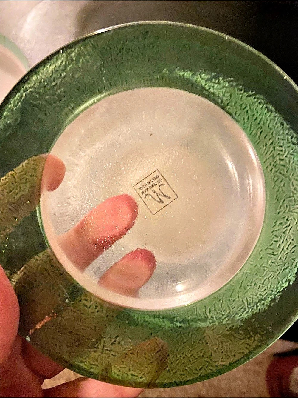 Manorisms At Your Service Cocktail Plates Green & Clear